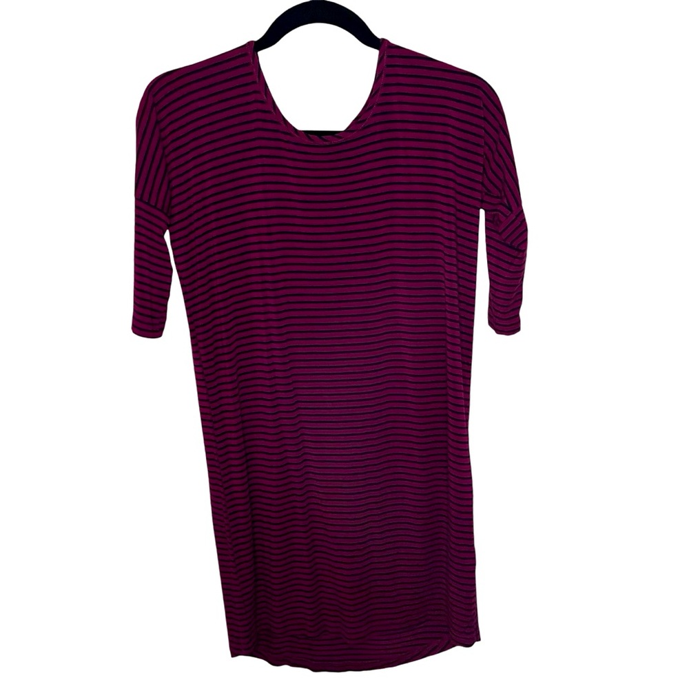 YALA | striped midi dress | Small | Berry Classic Stripe